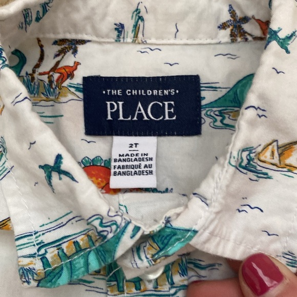 Children’s Place Dinosaur Button Down Shirt, 2T - Picture 4 of 7